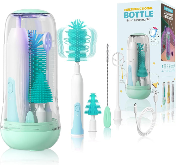 Electric Bottle Cleaner Set, 360° Rotation,